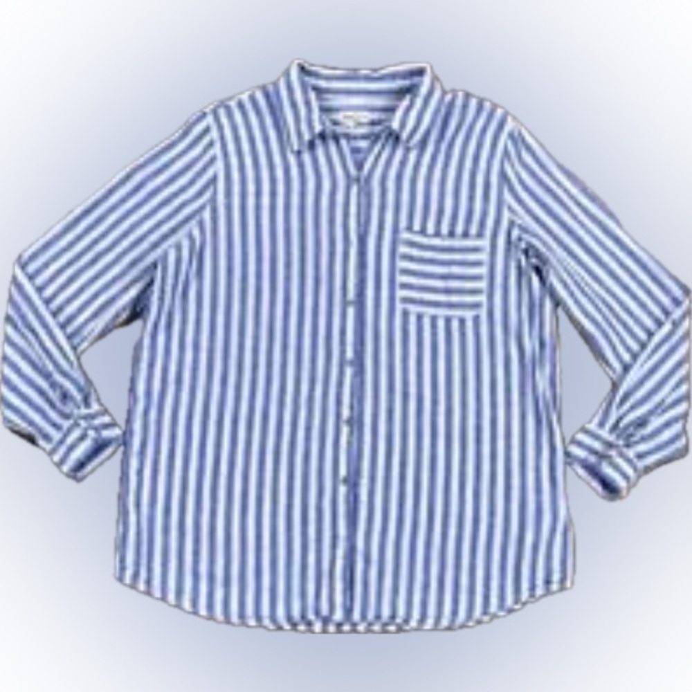 Nicole Miller striped long sleeved collared shirt